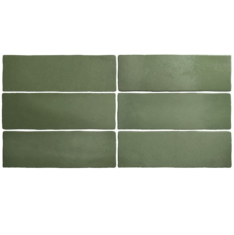 Faience dénuancée vert 6.5x20 cm MAGMA MALACHITE 24965 - 0.5m²