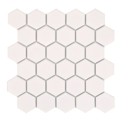 Mini tomette hexagonale blanche mat en grès cérame 27x28 cm HEXAGONO BLANCO - unité ASDC