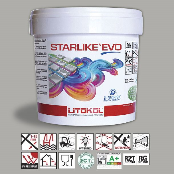 Litokol Starlike EVO Grigio Piombo C.120 Mortier époxy - 5 kg - 1