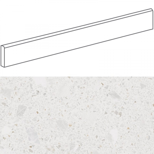 Plinthe style terrazzo granité blanc 9.4x80 cm MISCELA-R Nacar - 12ml Arcana