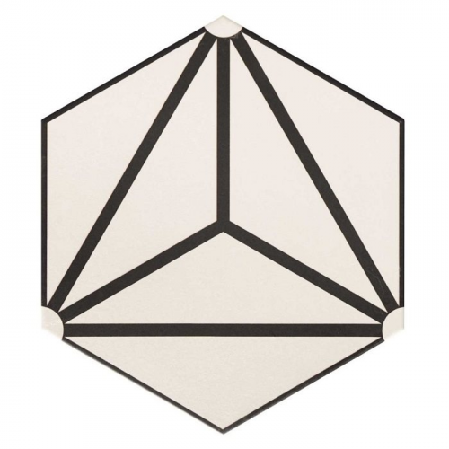 Carrelage tomette géométrique 33x28.5 OSAKA WHITE - 1m²