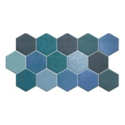Carrelage tomette colorée style ciment bleu vert 26.5x51 cm HEX AQUAMARINE - 0.95m² - zoom