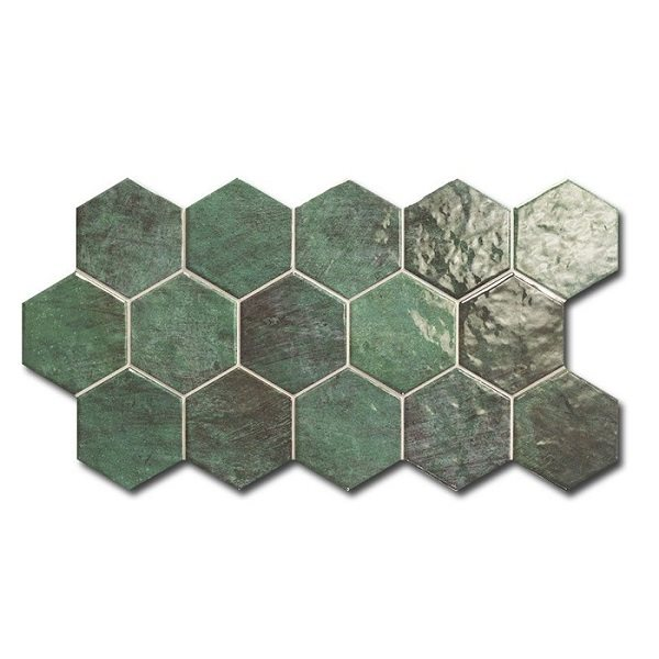 Carrelage tomette vert brillant 26.5x51 cm HEX ZELLIGE - 0.95m² - 1
