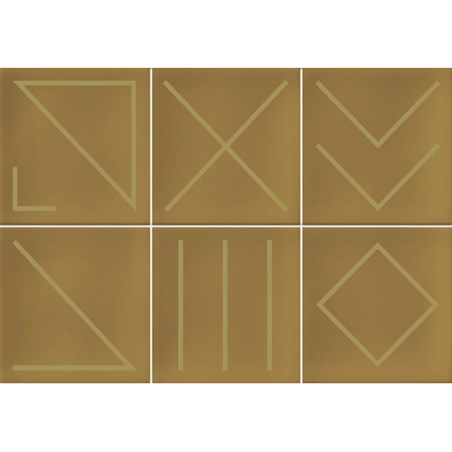 Faïence géométrique caramel/doré 23x33.5 NAGANO CARAMELO - 1m² Vives Azulejos y Gres