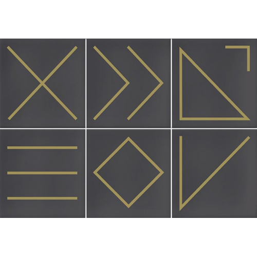 Faïence géométrique marron/doré 23x33.5 cm NAGANO MARENGO- 1m²
