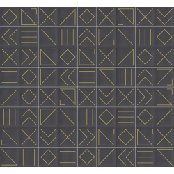 Faïence géométrique marron/doré 23x33.5 cm NAGANO MARENGO- 1m² - zoom