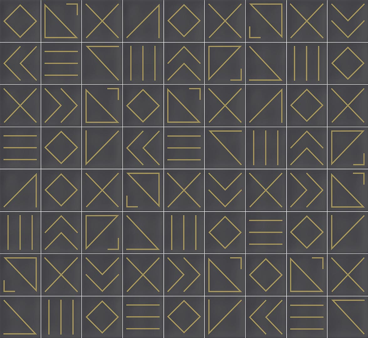 Faïence géométrique marron/doré 23x33.5 cm NAGANO MARENGO- 1m² - 1
