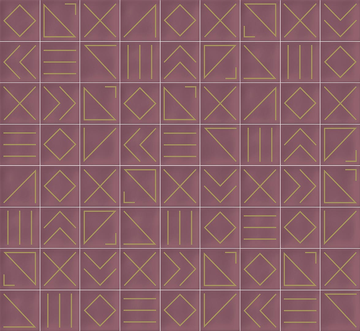 Faïence géométrique rose 23x33.5 cm NAGANO MARSALA - 1m² - 1