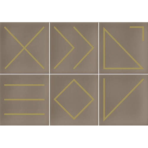 Faïence géométrique beige/doré 23x33.5 NAGANO NUEZ - 1m²
