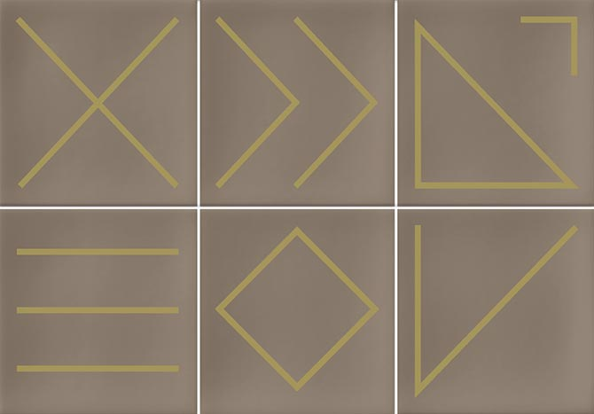 Faïence géométrique beige/doré 23x33.5 NAGANO NUEZ - 1m² - zoom