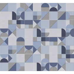 Faïence géométrique bleu marine 23x33.5 cm NAGO INDIGO- 1m² - zoom