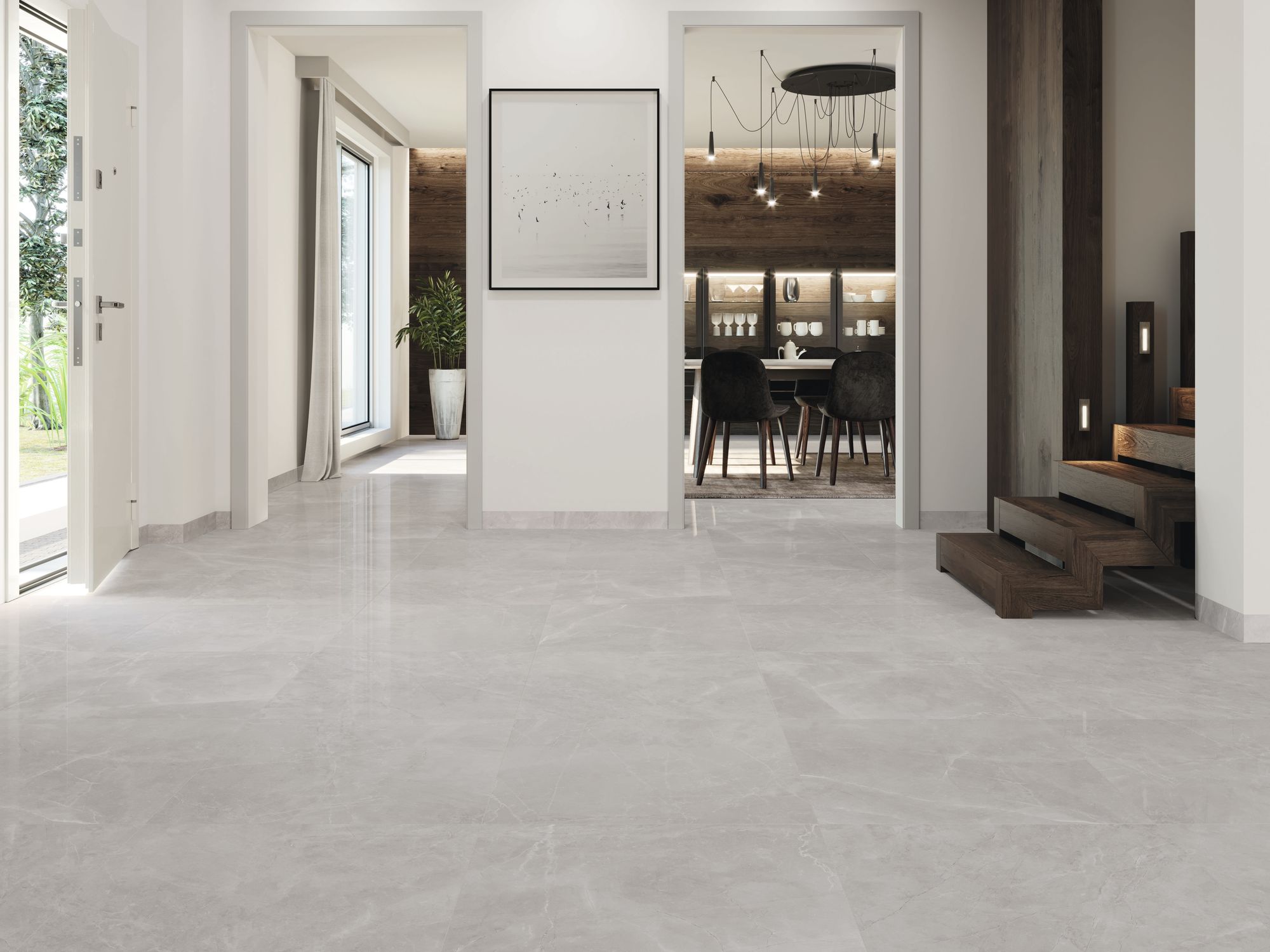 Carrelage imitation marbre BAILLON SILVER PULIDO 60X120 - 1,44m² - 1