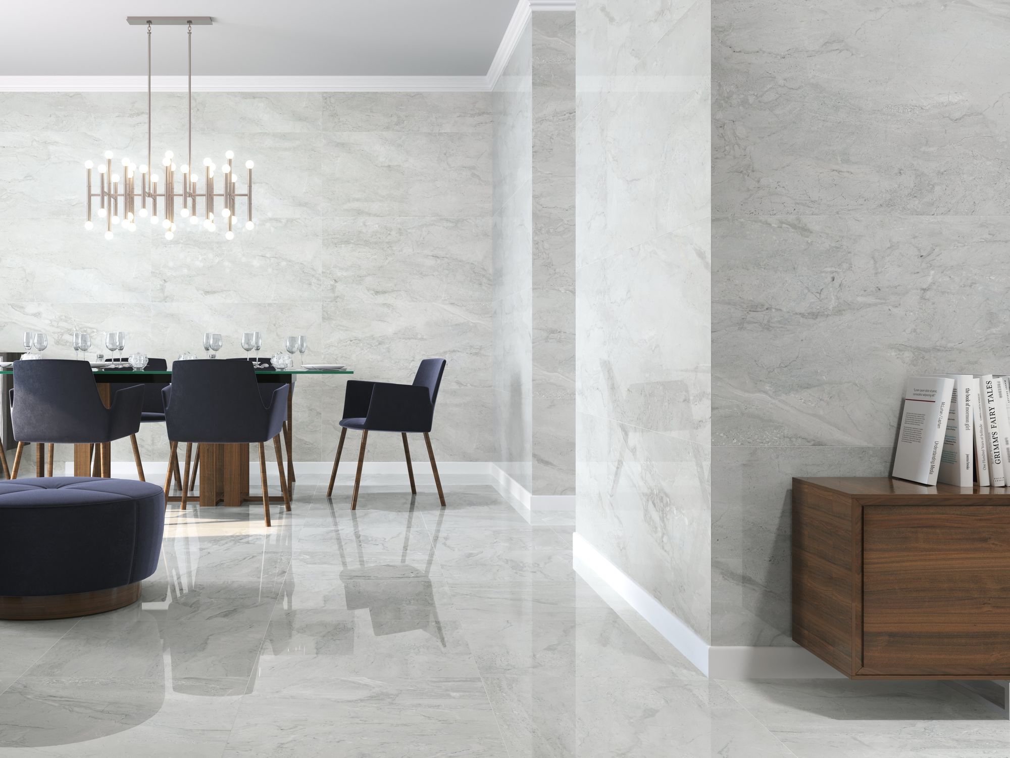 Carrelage imitation marbre PENSA CENERE 60X120 - 1,44m² - 1