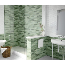 Faience colorée effet vague SOLANGE Emerald brillant 7.5X30 - 0.66 m² 