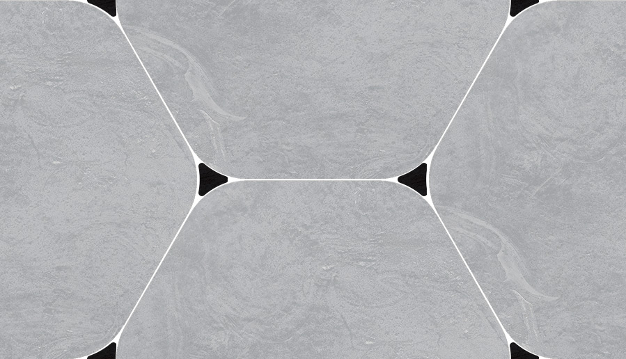 Carrelage hexagonal grand format imitation béton SPA PIET CENIZA 51'6X56'5 - 0,913 m² - 8