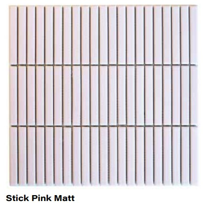 Carrelage uni rose pâle mat avec lignes verticales en relief et joints noirs