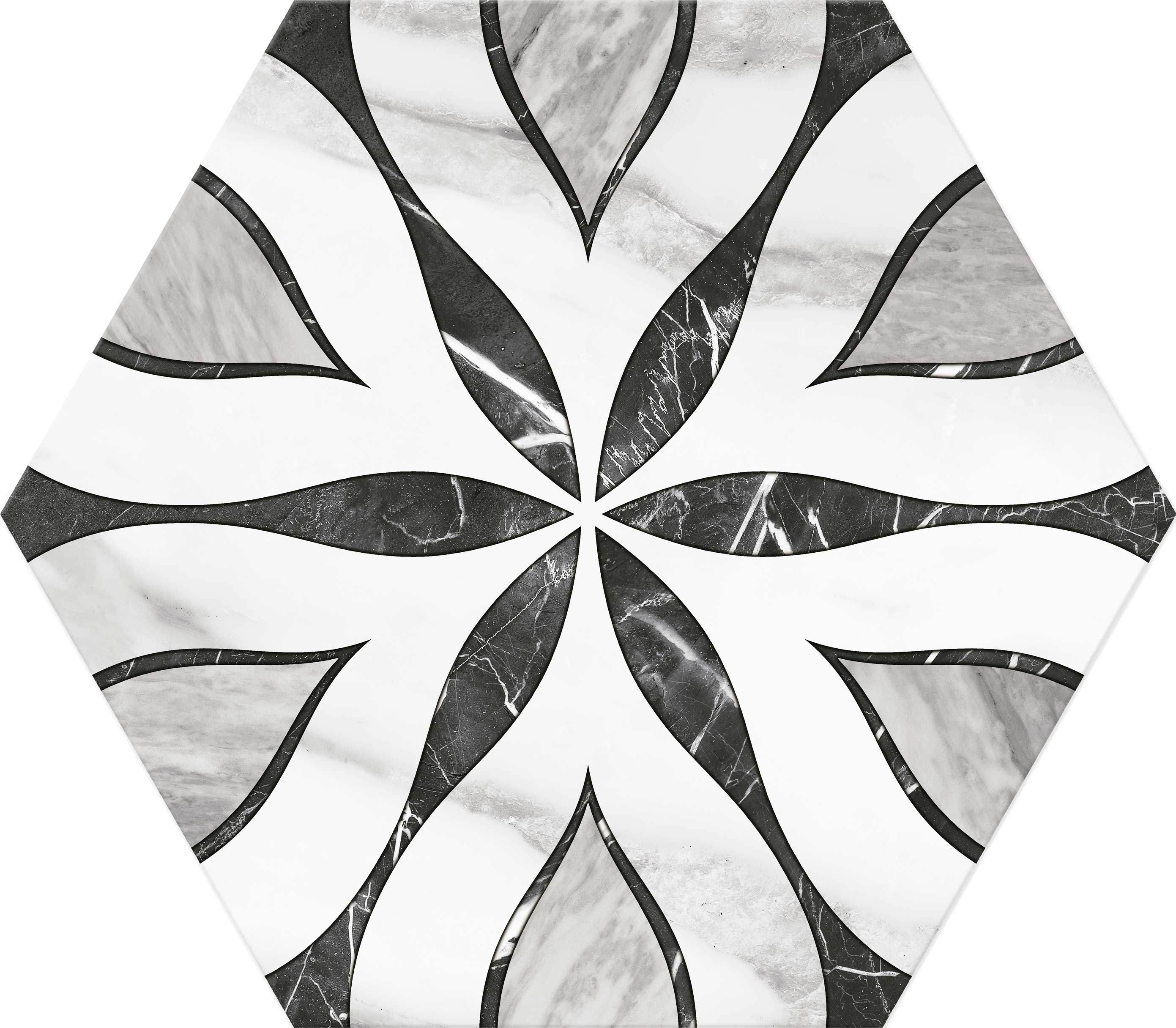 Carrelage en marbre gris avec motifs en forme de fleur pour design élégant et moderne