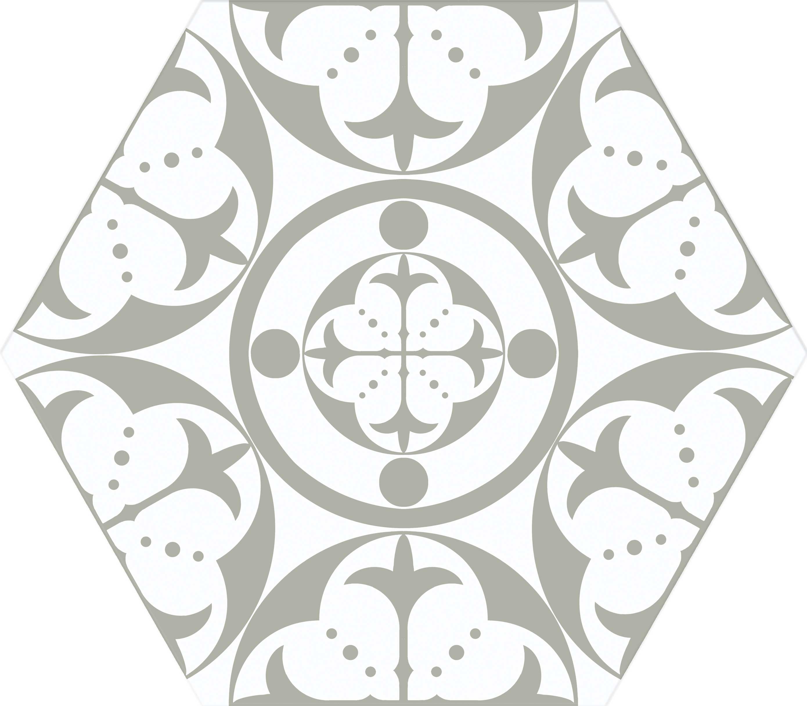Carreau de ciment gris avec motifs floraux et géométriques pour design intérieur élégant