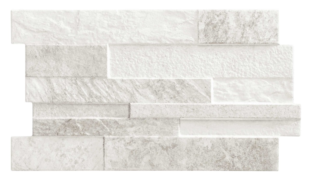 Carrelage parement effet pierre PONDRA WHITE - 31X56 - 1,21 m²