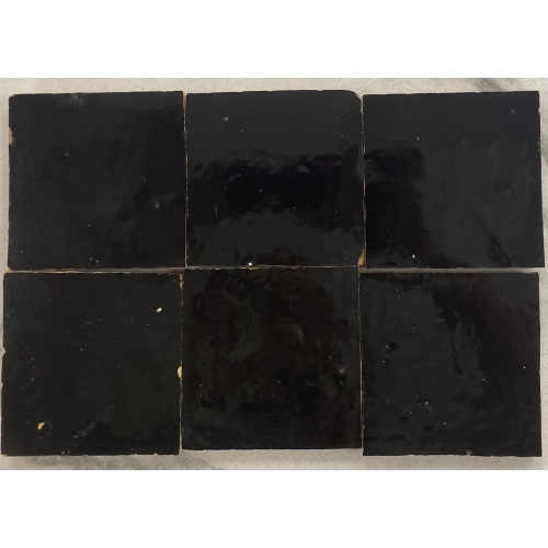 Véritable zellige de fabrication artisanale BLACK 10X10 - 1 m² Moroccan tile