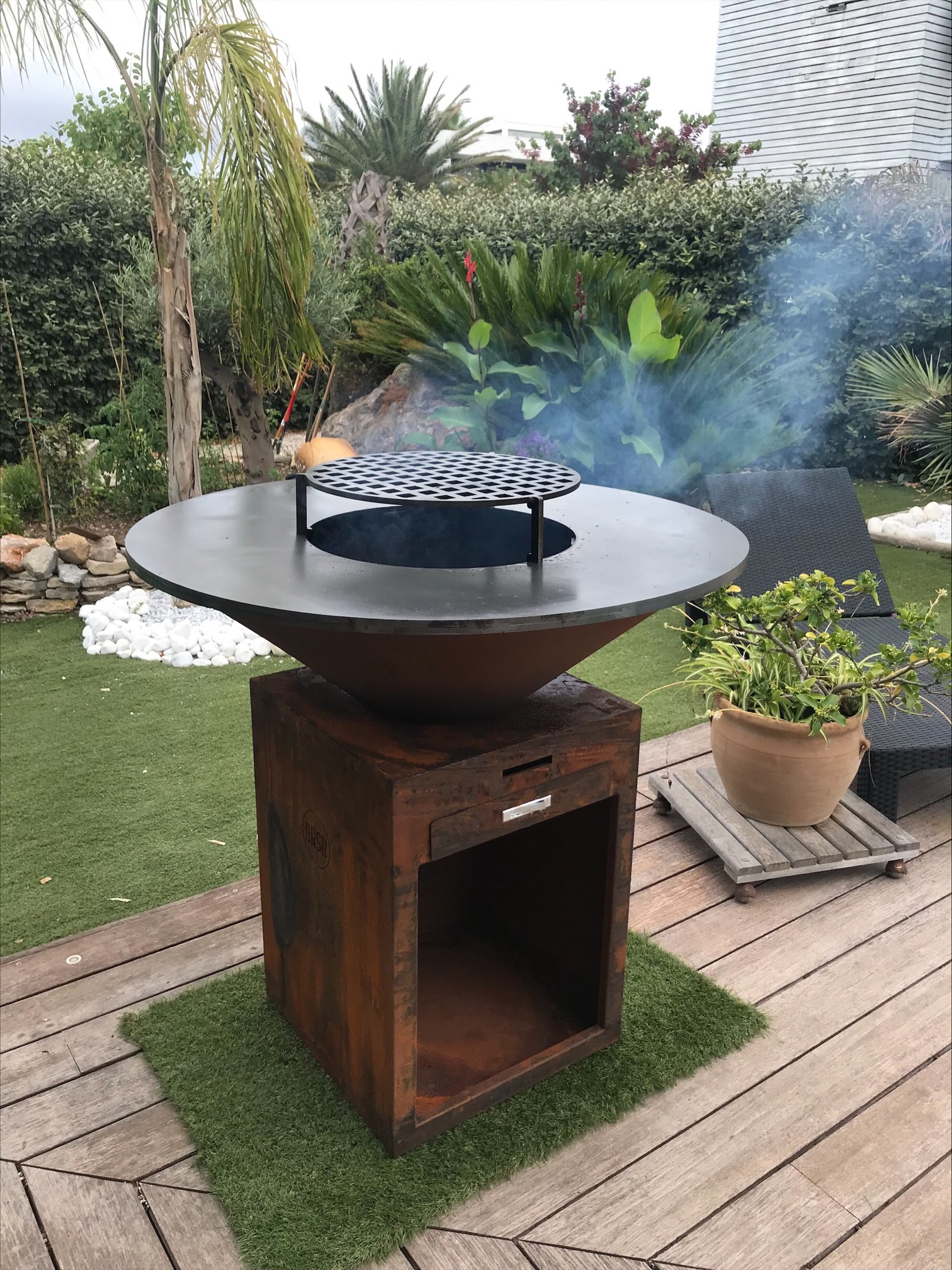 Barbecue BRASERO en acier corten - 100x100 cm - 4