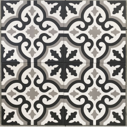 Carrelage imitation ciment noir, blanc et gris 24x24 cm HYDRAULICS CASTILLE - 1.04 m² 