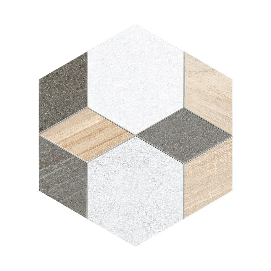 Carrelage hexagone SAALES HEXÁGONO MAYEIX MULTICOLOR 23x26,6- 0,5 m²