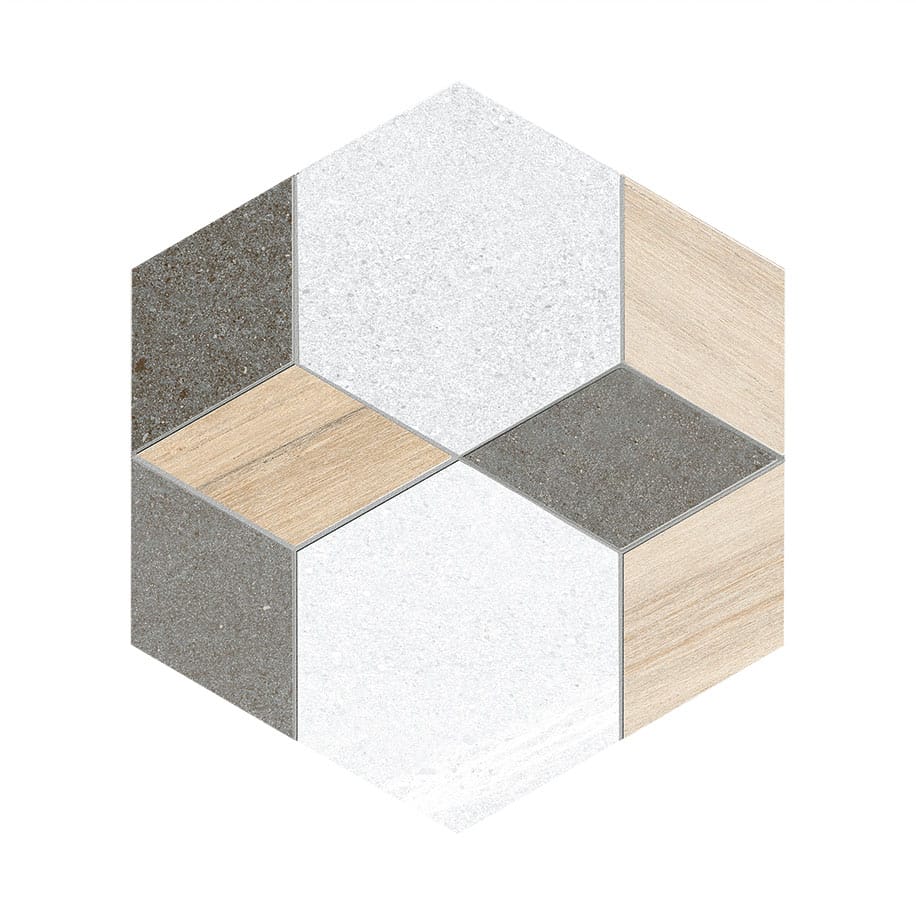 Carrelage hexagone SAALES HEXÁGONO MAYEIX MULTICOLOR 23x26,6- 0,5 m²